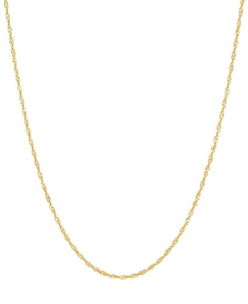 Singapore Chain 16" Collar Necklace (1-1/3mm) in 14k Gold