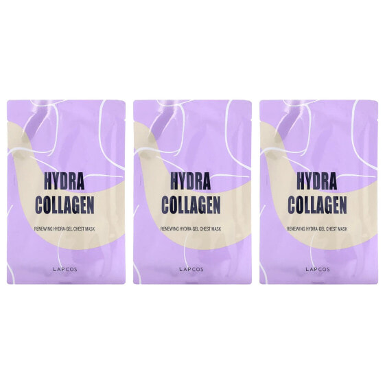 Hydra Collagen, Renewing Hydra-Gel Chest Mask, 3 Sheets, 1.41 oz (40 g) Each