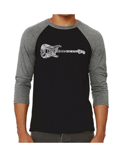 Rock Guitar Men's Raglan Word Art T-shirt