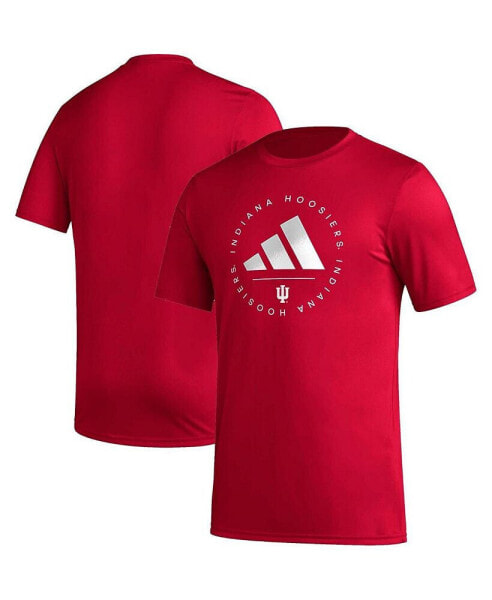 Men's Crimson Indiana Hoosiers Stripe Up AEROREADY Pregame T-shirt