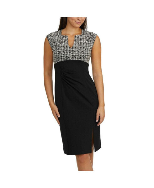 Women's Stretch Crepe Dress with a Pleated Waist Detail