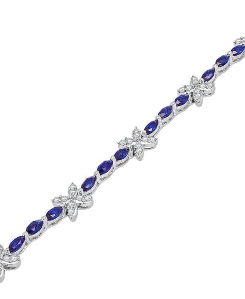 Браслет Macy's Blue & White Sapphire Sterling Silver.