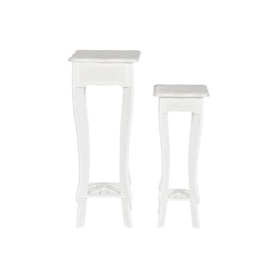 Set of 2 tables Home ESPRIT White MDF Wood 30 x 30 x 76,5 cm