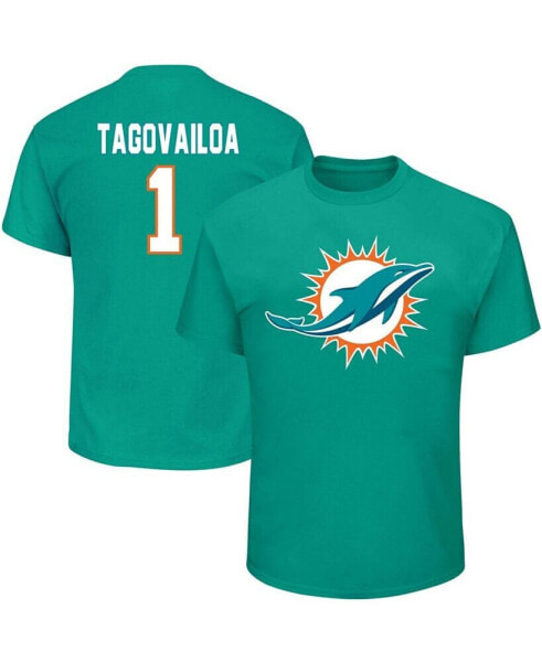 Men's Big and Tall Tua Tagovailoa Aqua Miami Dolphins Eligible Receiver Iii Name Number T-shirt