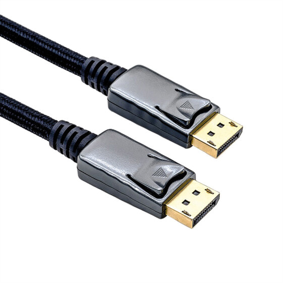 ROLINE 11.04.5880 - 1 m - DisplayPort - DisplayPort - Male - Male - Black - Metallic
