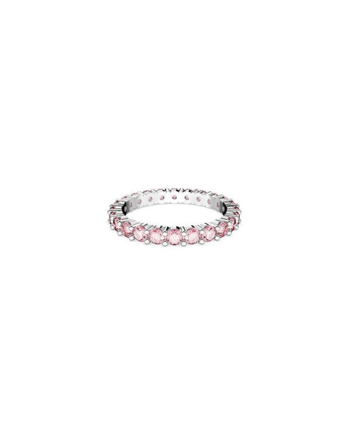 Crystal Round Cut Pink Matrix Ring