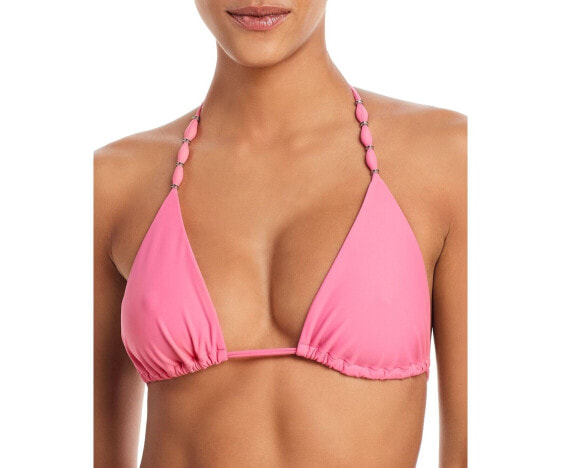 Ramy Brook Womens Elsa Triangle Bikini Top Swimwear Pink Size Medium