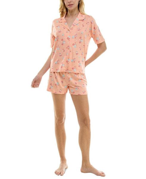 Women's 2-Pc. Printed Short Pajamas Set