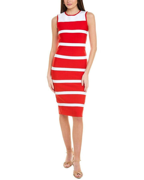 Gracia Colorblocked Zip-Back Bodycon Dress Women's Red S