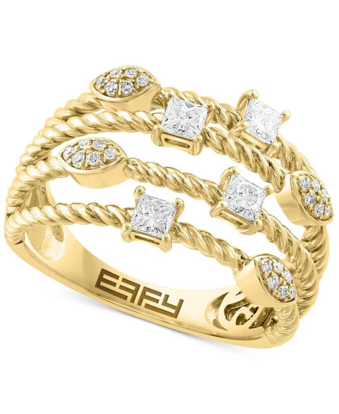 EFFY® Diamond Multi-Row Ring (1/2 ct. t.w.) in 14k Gold