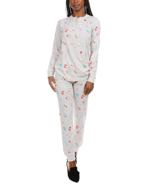 Women's Holiday Getaway Cotton Blend 2 Piece Pajama Set
