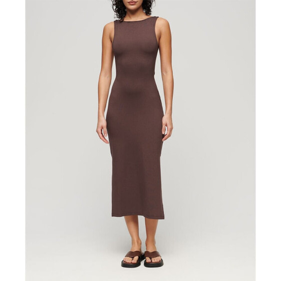 SUPERDRY Twist Back Sleeveless Midi Dress