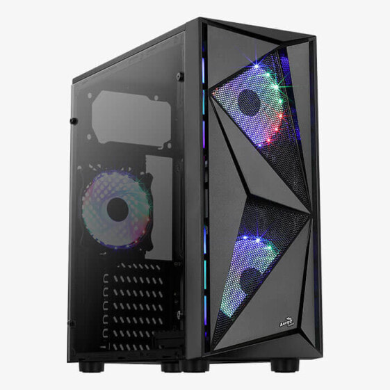 Корпус для ПК Aerocool Glider Cosmo-A-BK-v2 - Midi Tower - PC - Acrylonitrile butadiene styrene (ABS) - SPCC - Steel - Black - ATX - micro ATX - Mini-ITX - 15.7 cm от AEROCOOL ADVANCED TECHNOLOGIES CORP.