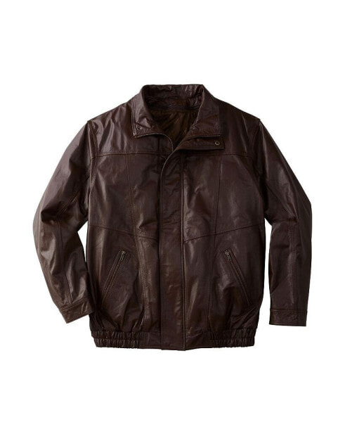 Big & Tall Leather Bomber Jacket