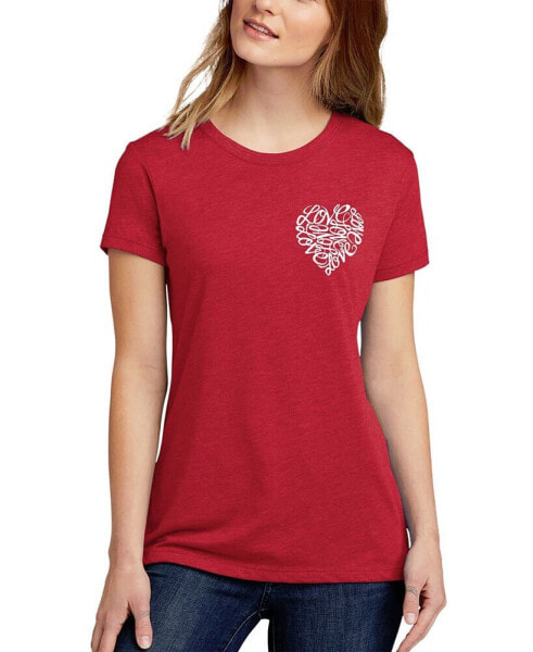 Women's Premium Blend Word Art Cursive Heart T-Shirt