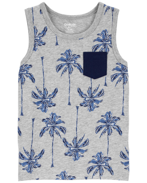 Baby Palm Tree Print Pocket Tank 24M