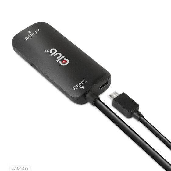 Club 3D HDMI + Micro USB to DisplayPort™ 4K120Hz or 8K30Hz M/F Active Adapter - 1 m - HDMI + USB - DisplayPort - Male - Female