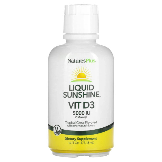 Liquid Sunshine, Vitamin D3, Tropical Citrus, 125 mcg (5000 IU ), 16 fl oz (473.18 ml)