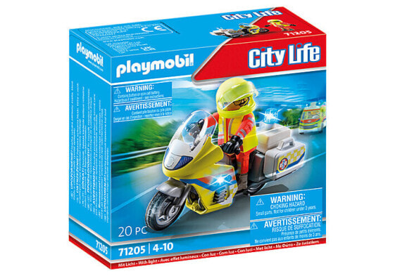 Игровой набор Playmobil Emergency Doctor Motorcycle City Life Световая мигалка