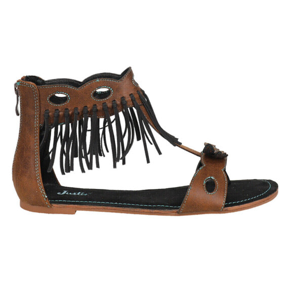 Женские босоножки Justin Boots Clover TStrap коричневые.