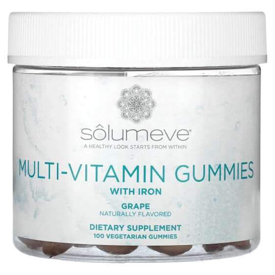 Multi-Vitamin Gummies with Iron, Gelatin Free, Grape, 100 Vegetarian Gummies