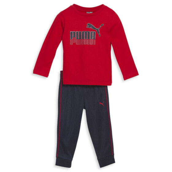 Puma 2 Piece Crew Neck Long Sleeve T-Shirt & Tricot Joggers Set Toddler Boys Siz