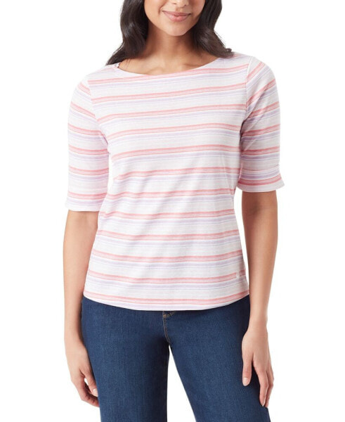 Women's Alanis Boat Neck Elbow-Sleeve T-Shirt