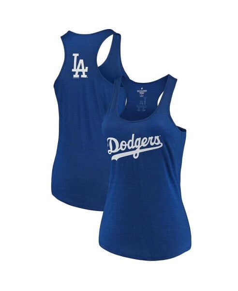 Women's Royal Los Angeles Dodgers Plus Size Swing for the Fences Racerback Tank Top