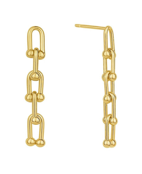 Drop 18K Gold Plated or Silver Plated Link Earring