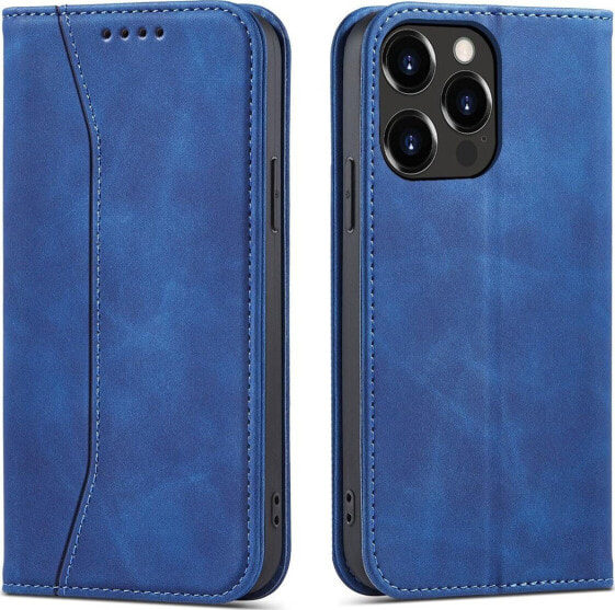 Hurtel Magnet Fancy Case etui iPhone 14 Pro Max pokrowiec z klapką portfel podstawka niebieskie