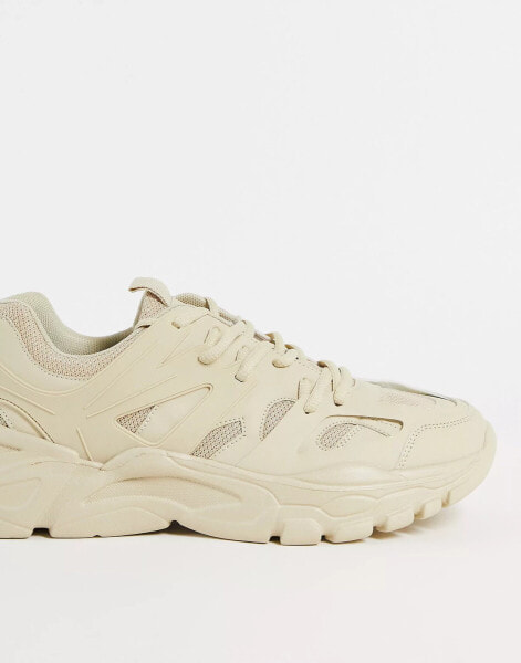 Public Desire Unorthodox chunky trainers in beige