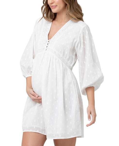 Платье для беременных Ripe Maternity Valentina с вышивкой, белое