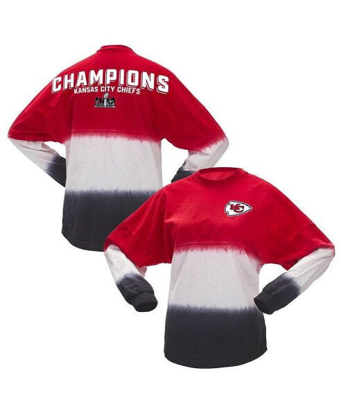 Блузка с длинным рукавом Fanatics женская Красно-белая Kansas City Chiefs Super Bowl LVIII Champions Ombre