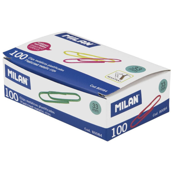 MILAN Box 100 Plasticised Clips 33 mm