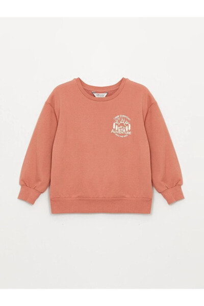 LCW Kids Bisiklet Yaka Baskılı Uzun Kollu Kız Çocuk Sweatshirt