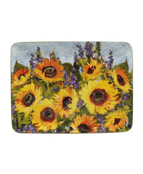 Sunflower Bouquet Rectangular Platter 16"