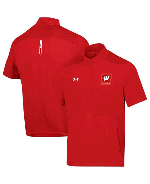 Куртка с полу-молнией для мужчин Under Armour Wisconsin Badgers красного цвета
