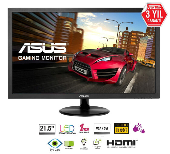 ASUS VP228HE - 54.6 cm (21.5") - 1920 x 1080 pixels - Full HD - 1 ms - Black
