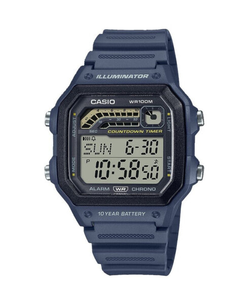 Men's Digital Blue Resin Watch 42.1mm, WS1600H-2AV