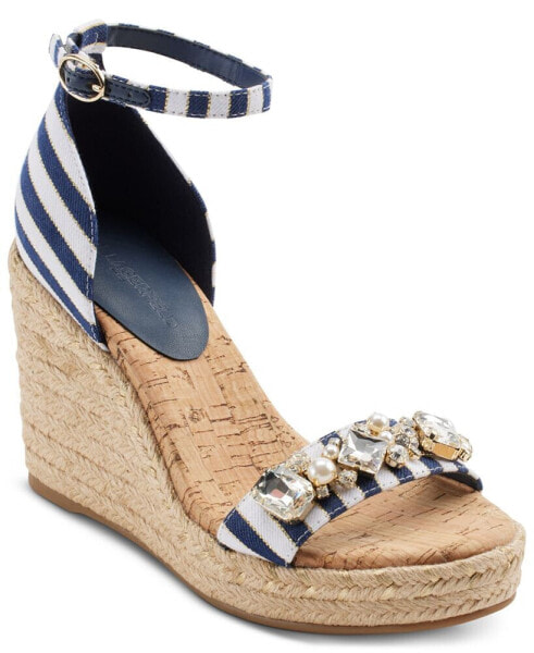 Catalyna Embellished Wedge Espadrille Sandals