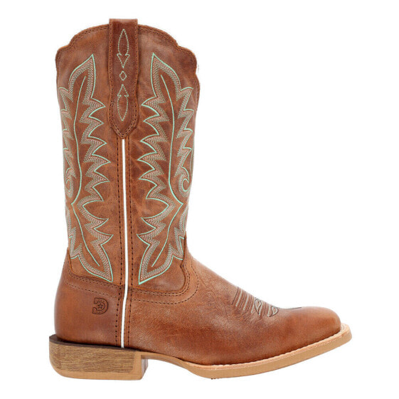 Durango Lady Rebel Pro Embroidered Square Toe Cowboy Womens Brown Casual Boots