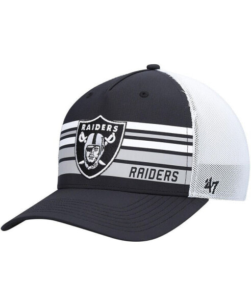 Men's Black and White Las Vegas Raiders Altitude II MVP Trucker Snapback Hat