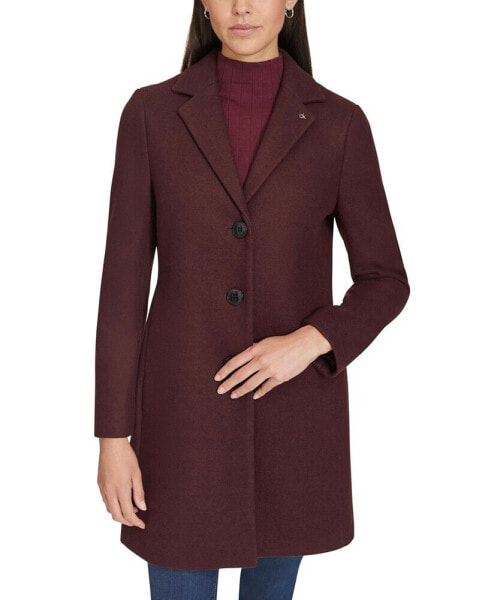 Women's Single-Breasted Notched-Collar Coat