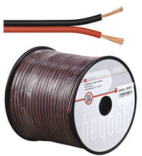 Wentronic Speaker Cable - red-black - OFC CU - 100 m spool - diameter 2 x 0.5 mm2 - Eca - Oxygen-Free Copper (OFC) - 100 m - Black - Red