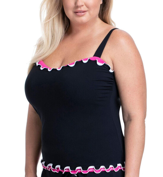 Profile by Gottex 284831 Plus-size Lettuce Ruffle Sweetheart Tankini Top 20 W