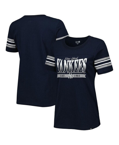 Women's Navy New York Yankees Team Stripe T-shirt