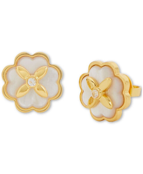 Gold-Tone Heritage Bloom Mother-of-Pearl Stud Earrings