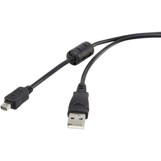 Renkforce RF-4536474 - 1.5 m - USB A - USB 2.0 - 480 Mbit/s - Black