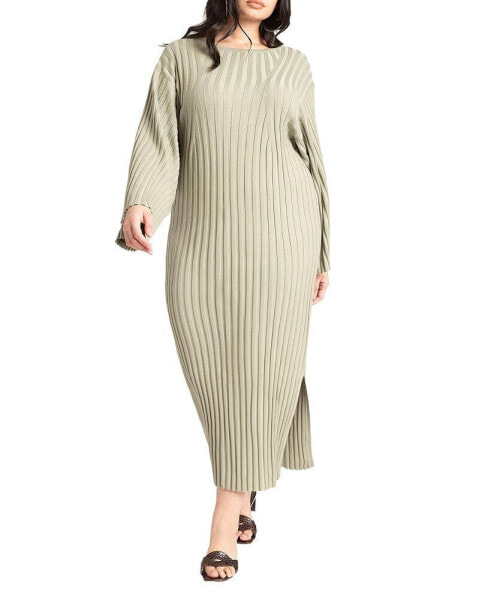 Plus Size Wide Sleeve Maxi Sweater Dress