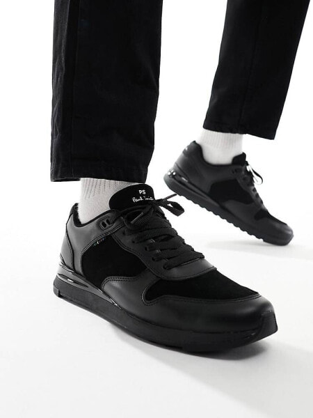 PS Paul Smith Ware leather runner trainers in triple black